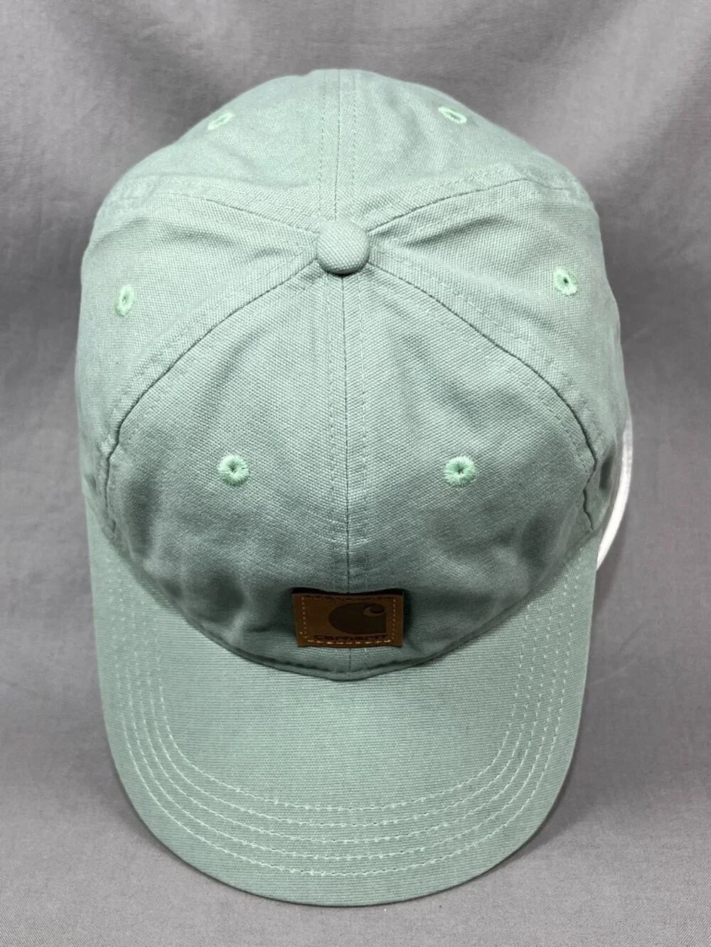 Carhartt Strapback Hat Green Canvas Cap Baseball Workwear Adjustable Dad Mens - Picture 7 of 15